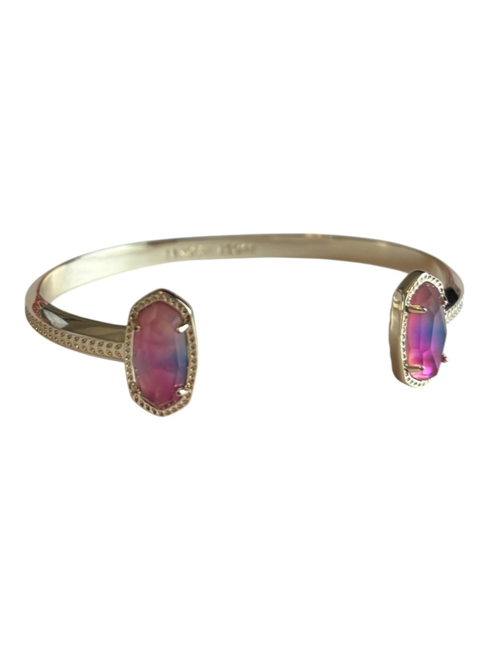 Kendra Scott Elton Cuff Bracelet Gold  Pink Multicolor Gradient Stones